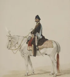ナセルアルディンシャーカジャールの乗馬の肖像1831-1896、1873