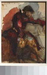 M.レルモントフの詩「商人カラシニコフの歌」の挿絵 par Vrubel, Mikhail Alexandrovich (1856-1910)