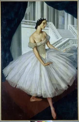 バレリーナ アンナ パブロワの肖​​像 (1881-1931) (バレリーナ アンナ パブロワ) - アレクサンドル エフゲニエヴィッチ ヤコヴィエフ (アレクサンダー エフゲニーヴィッチ ヤコブレフまたはヤコヴィエフ) 作 (1887-1938)、キャンバスに油彩 (190x121.5 cm)