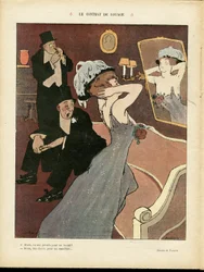 Le Rire、07/03/08 の Miklos Vadasz (1884-1927) によるイラスト - 雇用契約 - 売春、内部構造