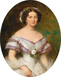 伯爵夫人マリア・ガブリエラ・ヨゼファ・アンナ・サーパリー（1834-1912）の肖像（旧姓アツェル・ド・ボロスジェノ、1857年）。