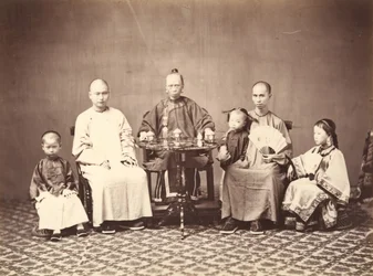 家族とのマンダリン、1860-1863。