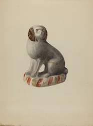 Pa. ドイツの犬の置物、c. 1937年。