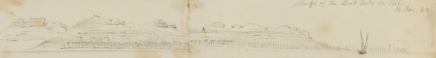 ナイル川のビロ山の断崖