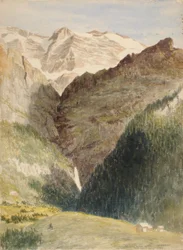 氷河と滝、1863 年。