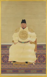 明の太祖坐像（絹本）