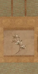 梨の花の枝（紙のインクと色）
