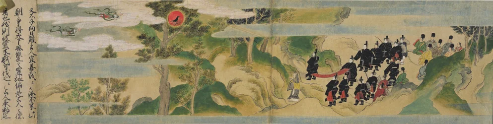 室町時代の月報寺の創建の歴史、1495年頃（インク、紙の上の色と金）
