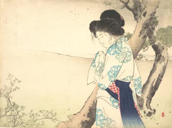 The Mad Woman of Yawata Yawata no kyojo from kuchie frontispiece of a novel, ca. 1905.