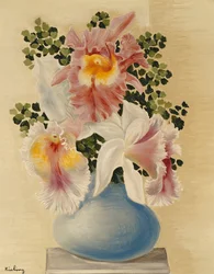 青い蘭の花瓶
