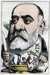 演劇評論家Francisque Sarcey（1827-1899）を描いた漫画