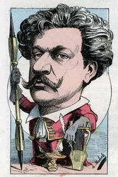 ルイ・アレクサンドル・ゴッセ・ド・ギーヌ（アンドレ・ギル）（1840年～1885年）の肖像は、1882年にB.モロクが描いた漫画、トゥータウトの「トロンビノスコープ」に登場するフランスの詩人画家。個人蔵。