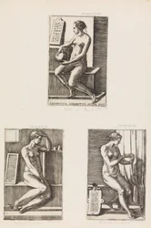 算術、The Seven Liberal Arts、プレート 4、1544 より。