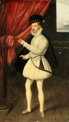 白い服を着た男の肖像、1574年。