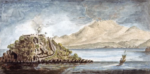 マルティニークフランセ要塞の眺め、1810-1815年頃（水彩画）