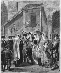 1869年にドイツで行われたユダヤ人の結婚式。