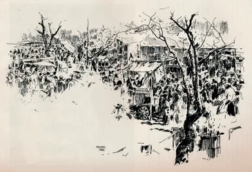 浅草のストリートシーン、c1897
