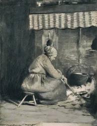 「昔ながらの囲炉裏」、1903 年