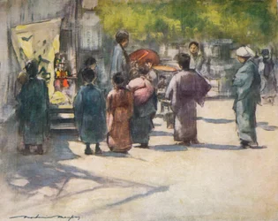 屋台の前、c1887、1901