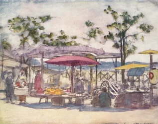 「緋色の傘」、c1887、1901