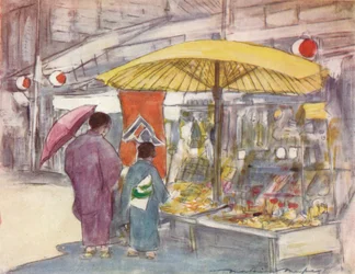 橋の屋台、c1887、1901