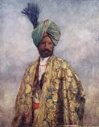 カシミールの兵士（カラーリトグラフ