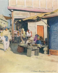 A Street Corner、Peshawur、1905