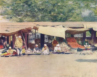 ペシャワルの市場の日、1905年