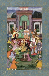 ワーリングダービッシュのグループ、ラージクライブアルバム、c.1595（紙に金が塗られた不透明なトイレ）から