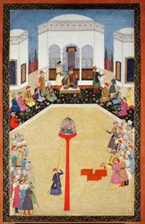 The capture of Sultan Bayazid of Turkey, Johnson Album I, no.2 numbered 9, c1680 (アルバム リーフのガッシュ)
