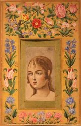 若い美女の絵、イラン、1740 年代から 50 年代。