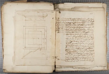 ウルビーノなどのムティオ・オディによるドローイングのポートフォリオ、p120、c.1635-40（製本された紙のペンとインク）