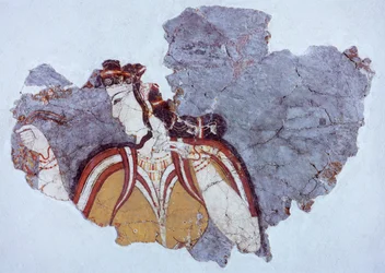 Senhora da corte, afresco do Palácio de Micenas (Grécia), Civilização Micênica