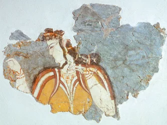 Senhora da corte, afresco do Palácio de Micenas (Grécia), Civilização Micênica