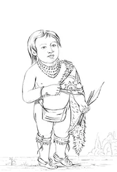 6歳のネイティブアメリカンチーフ、1841年。