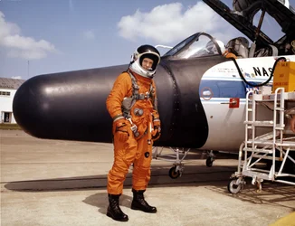 NASA の宇宙飛行士と実験用飛行機、1979 年。