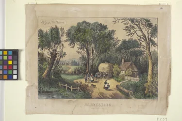 Colheita. The Last Load (litografia colorida à mão)