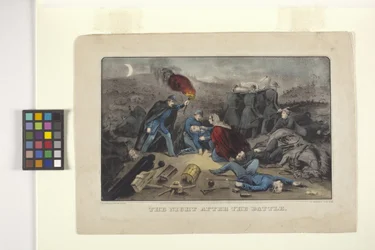 The Night After The Battle (hand-coloured lithograph)   1449886   ja       japanese Successfully Translated  Original: Plate 29 (page 57): Trembling each gulp, lest death should snatch the bowl Translat: Plate 29 (page 57): 