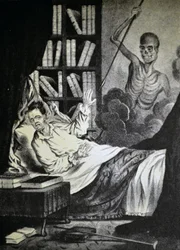 Currier＆Ivesイラスト19世紀。死の時の悪い男