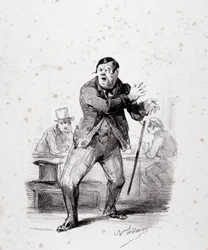 舞台上のコメディアンたち。アルバム「Les Ficelles Dramatiques deroulees by Berthelier de l