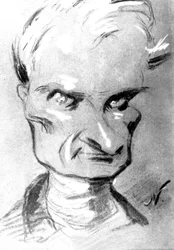 フランスの作家Prosper Merimee（1803-1870）の肖像画（Nadarによる描画