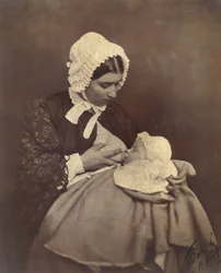[乳母の乳房にいるポール・ナダール]、1856 年。