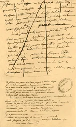 1801 年 4 月 16 日、1921 年 4 月 16 日の Le Moniteur Universel に含めるためのテキストの下書き。