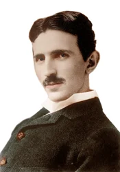 ニコラ・テスラ（1856-1943）（Nikolaj）の肖像 - クロアチア生まれのセルビア人エンジニア、物理学者、発明家 - 撮影：ナポレオン・サロニー（1821-1896） 1890年