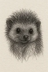 赤ちゃんハリネズミのスケッチ