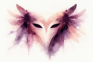 幻想的な水彩画風のフクロウのマスク