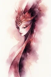 幻想的な水彩画の肖像画