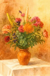 素朴な秋の花束