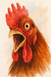「鳴き声の雄鶏」の肖像画