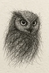 落書きされたフクロウの視線